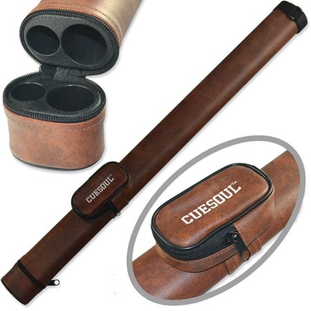 CUESOUL 1x2 Hard 1 Butt/1 Shaft Pool Cue Tube Carring Case Billiard Canister