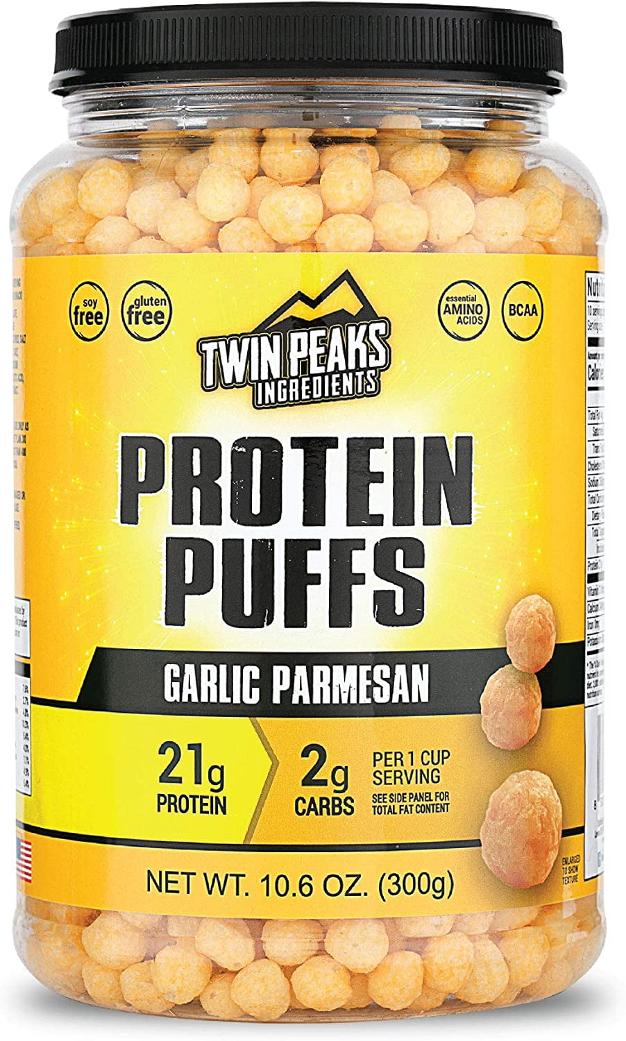 Twin Peaks Ingredients Protein Puffs Garlic Parmesan
