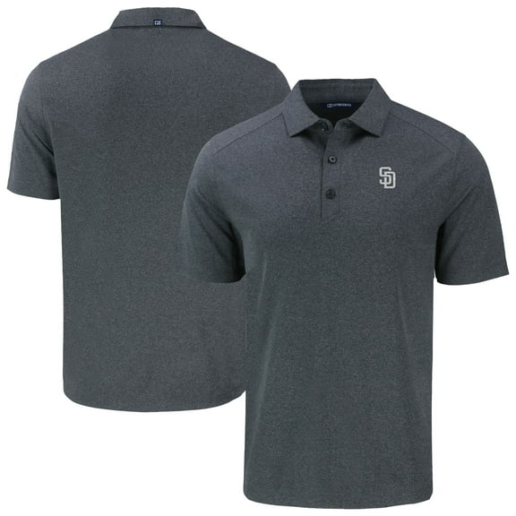 Men's Cutter & Buck Heather Charcoal San Diego Padres Forge Eco Recycled Polo