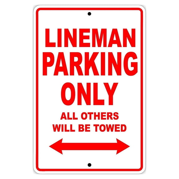 Lineman Football Player Parking Only Gift Decor Novelty Garage Aluminum 8"x12" Sign