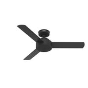 Hunter - Presto Indoor Ceiling Fan, Wall Control, 44-inch, Matte Black, Casual-style, 3-speed WhisperWind Motor, 51847, for Living Rooms, Bedrooms