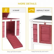 Small Cute Cat House w/ Hatch Door, Resistance to Weather, Raised Floor