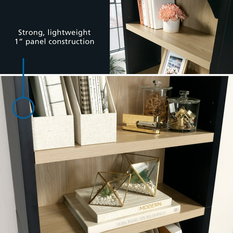 2 pack) Mainstays Westley 5-Shelf Arch Bookcase, Black Finish