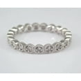 thumbnail image 4 of 2Ct Round Cut Simulated Diamond Full Eternity Wedding Band Ring 14K White Gold Plated Silver For Her, 4 of 5
