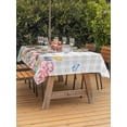 thumbnail image 2 of Outdoor Tablecloth with Umbrella Hole and Zipper, Bunny Easter Rectangle Table Cloth 60x102 Inch Waterproof Tablecloth, Pink Floral Eggs Farmhouse Checkered Picnic Table Cover for Patio Camping, 2 of 7