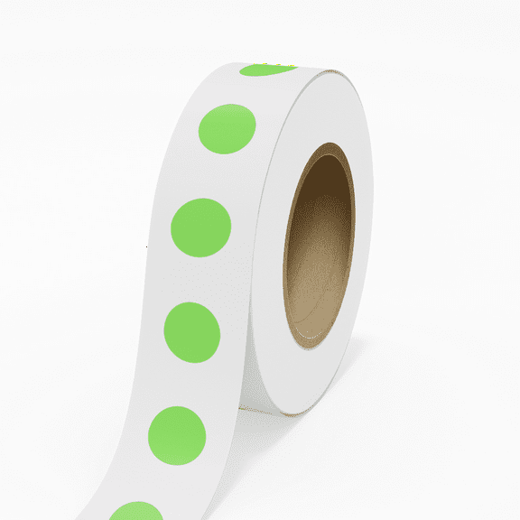 JAM Paper Standard Round Label Rolls, Circular, 1.25 Inch, Neon Green, 125 Labels/Roll