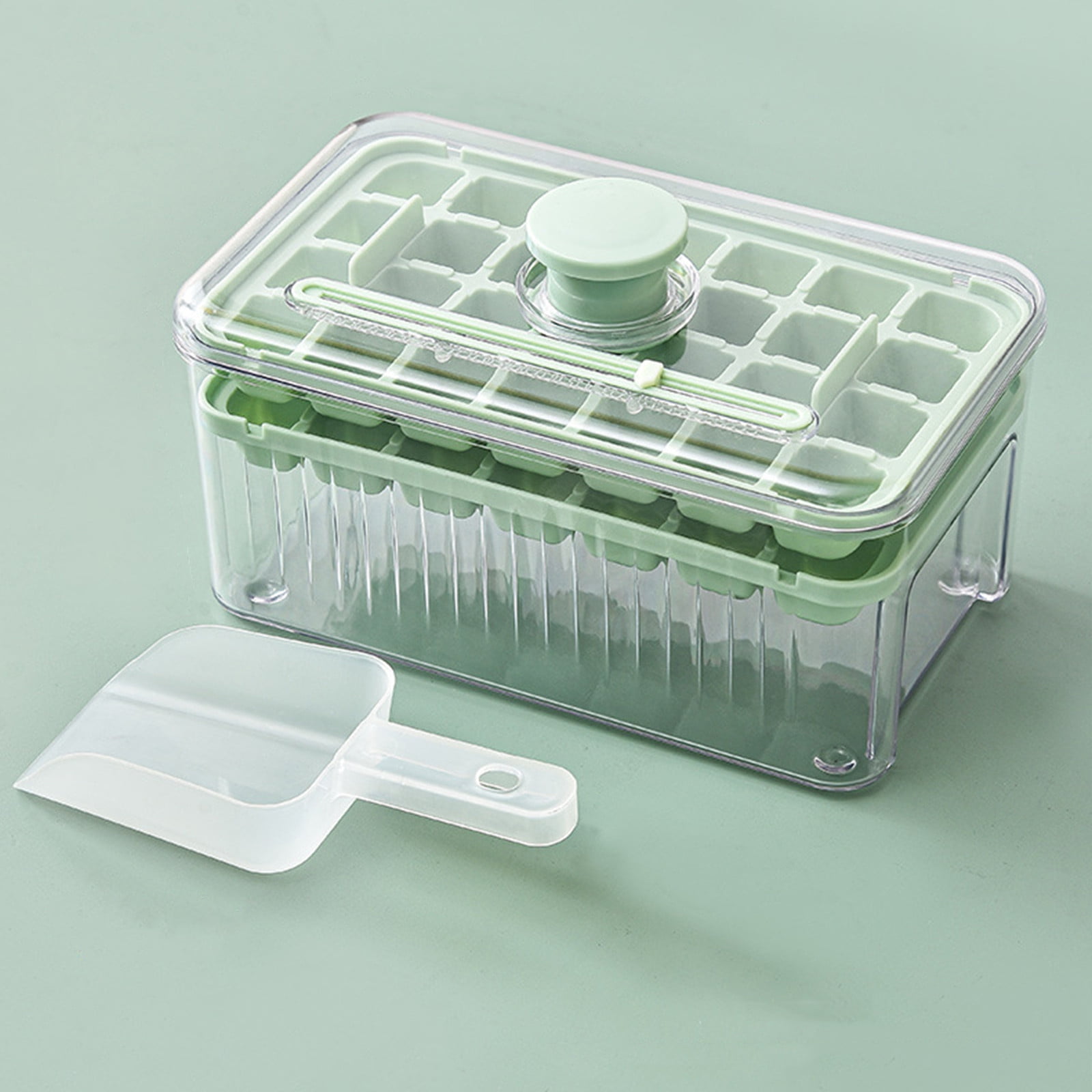 LSLJS Kitchen GadGets Ice Trays, Ice Cubes Tray With Lid And Bin,56 Pcs Ice Cubes Molds With Ice Scoop,Easy Release & Save Space, Ice Cubes Storage Container Set for Kitchen Home on Clearance