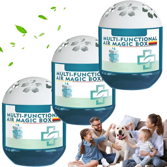 HIBIBUD Multi Functional Air Box - Indoor Air Purifier for Dust Pollen Pet Dander,Plant-Based,No Electricity Or Noise,Works Day & Night for Room Car Office (3 Pack)