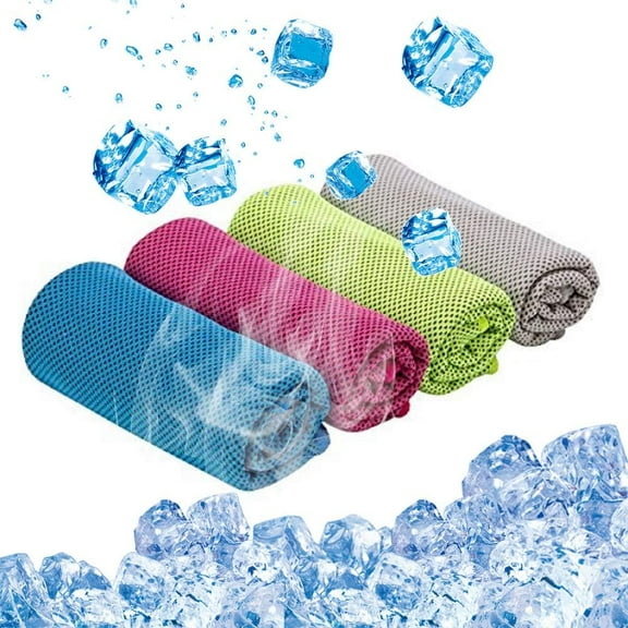 Nvzi -b Cooling Towel,4 Pack Ice Towel for Neck Instant Cooling,Soft Breathable Chilly Towel,40x12 Inches Microfiber Fast Dry Towel for Sports Yoga Running Workout Gym Camping Fitness