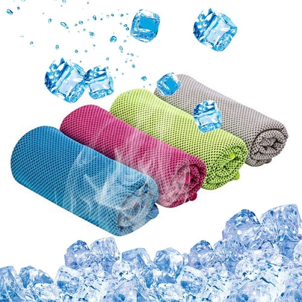 Nvzi Toalla refrescante, paquete de 4 toallas de hielo para el cuello, enfriamiento instantáneo, toalla suave y transpirable, toalla de microfibra de secado rápido de 40 x 12 pulgadas