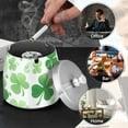 thumbnail image 6 of Lucky Grass Full Ashtray with Lid Smell Proof Cigarette Ashtray Stainless Steel Smokeless Ash Holder for Indoor Outdoor, 6 of 7