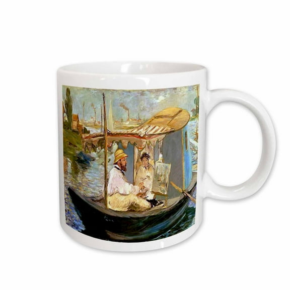 3drose, Monet Painting in His Boat by Manet, 11oz Mug