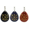 thumbnail image 6 of EOEMY Teardrop Vegvisir Pendant Natural Chakra Stones Engraved Viking Talsman Symbol-Red Stone (Vegvisir), 6 of 7