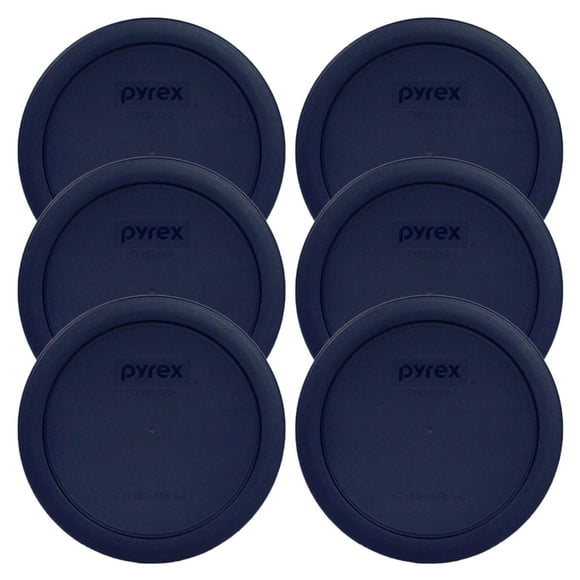 Pyrex Blue 4 Cup Round Plastic Cover - 6-Pack