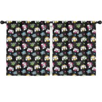 Blackout Kids Curtains,Neon Controllers Games Icons Black Pattern Childrens Insulated Curtains Set Of 2,Bedroom Essentials,Toddler Room Decor 52"x63"