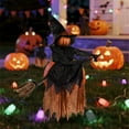 thumbnail image 2 of XIEULQP Halloween Witches Outdoor, Witches Holding Riding with Broom, Witch Decorations with Glowing Face for Yard Garden Outside Lawn Porch, 2 of 6