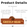 thumbnail image 2 of Grizzly Bear (2 Pack) Plastic Street Sign - 6 Inch X 18 Inch Gift Animal Wildlife Forest Nature Predator Rustic Tough Outdoors Decor Camping, 2 of 4