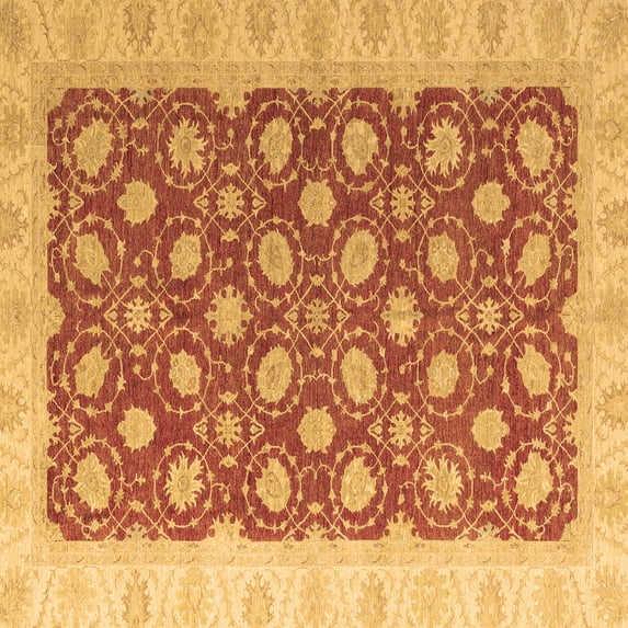 Ahgly Company Indoor Square Oriental Brown Modern Area Rugs, 5' Square