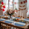 thumbnail image 5 of Blue Yellow Round 13 Inch Placemats Set of 2, Botanical Floral Motifs Wildflower Striped HeatResistant Non Slip Place Mats for Dining Table, Wipeable Braided Kitchen Table Mats for Housewarming, 5 of 9