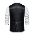 thumbnail image 4 of Bcfgryg Mens Fashion Stripes Retro Casual Suit Vest Men's Jacket Black L, 4 of 4
