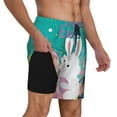 thumbnail image 2 of Naloa Happy easter Print Men Swim Trunks with Compression Liner ,Board Shorts,Men's Swim Shorts with Drawstring and Elastic Waistband-Medium, 2 of 6