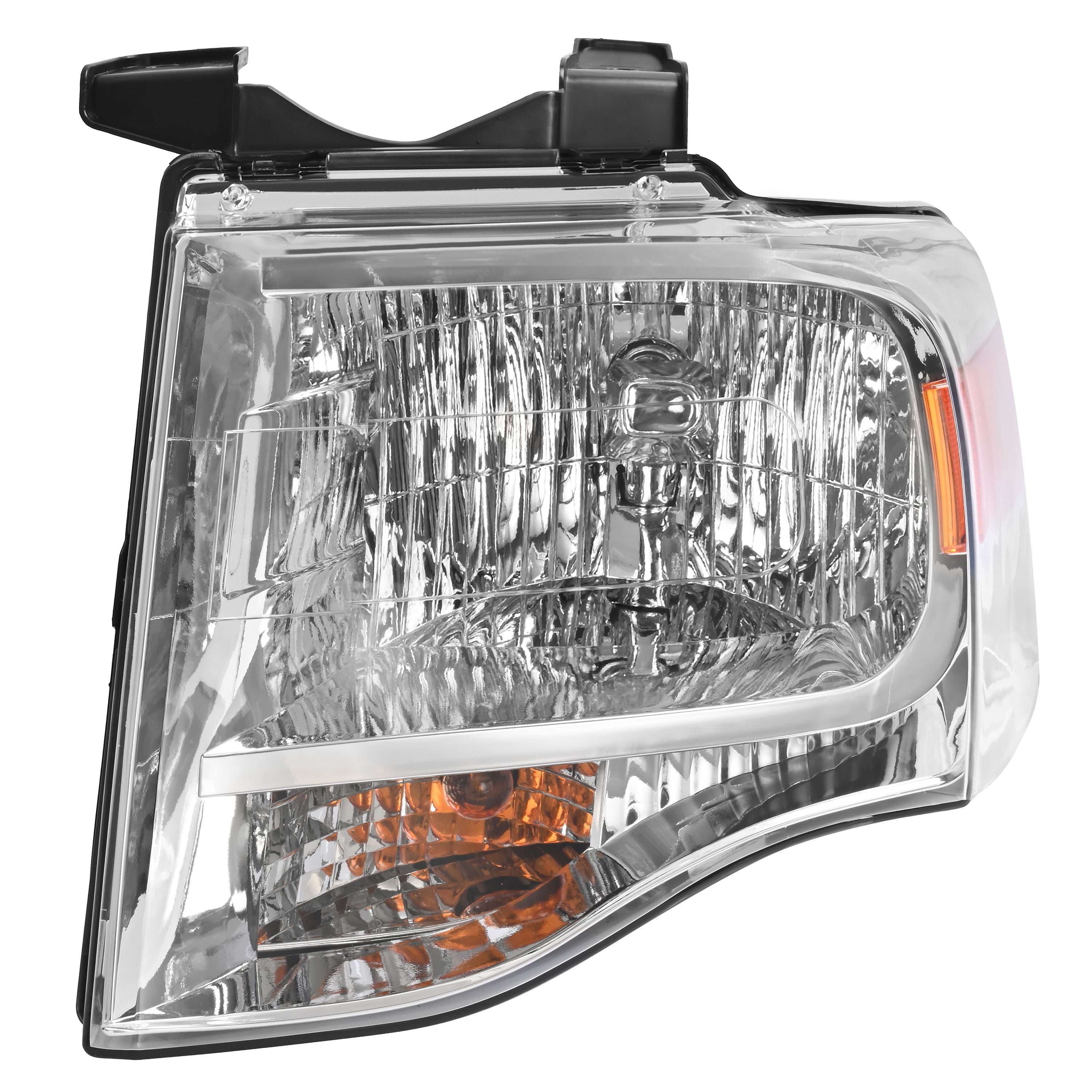 Kojem Left Headlight Assembly for 2007-2014 Ford Expedition Replaces 7L1Z13008BB FO2502226 Halogen Headlamp Front Light Lamp w/Bulb Clear Lens Chrome Housing Driver Side