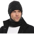 thumbnail image 5 of Sombrero de invierno y conjunto de bufanda, estilo de gorro, cálido con forro de lana gruesa para hombres y mujeres, 5 of 5