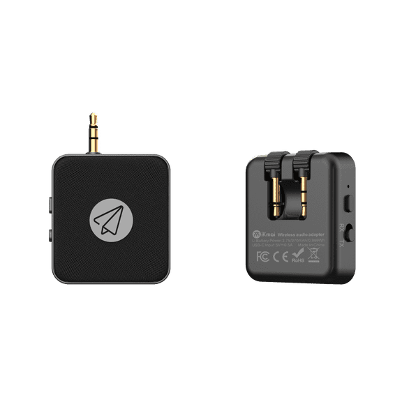 iKmai Bluetooth Transmitter Receiver 2in1, Foldable 3.5mm jack for Airplane travel