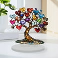 thumbnail image 6 of Chagetd Heart Tree Ornament Desktop 2D Flat Acrylic Decoration Multi-Color Love Hearts Tree with Base for Home Table Decor Valentine's Day Gift, 6 of 8