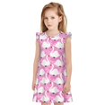 thumbnail image 1 of Fotbe Beautiful Swans Vestido de Dormir para Niñas de 3 a 10 Años, Mangas Cortas, Estilo Princesa, Pijama Camisón con Mangas Voladas-X-Large, 1 of 6