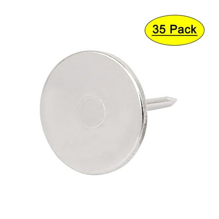 

16mm Dia Round Top Drawing Pin Upholstery Nail Thumb Tack Silver Tone 35PCS