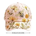Pink Sun Pattern Printed Baseball Cap With Bee & Wildflower Pattern Sun Shading ...