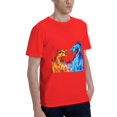thumbnail image 2 of Red And Blue Dragon Flame Men'S Basic Short Sleeve T-Shirt Red Xx-Large, 2 of 5