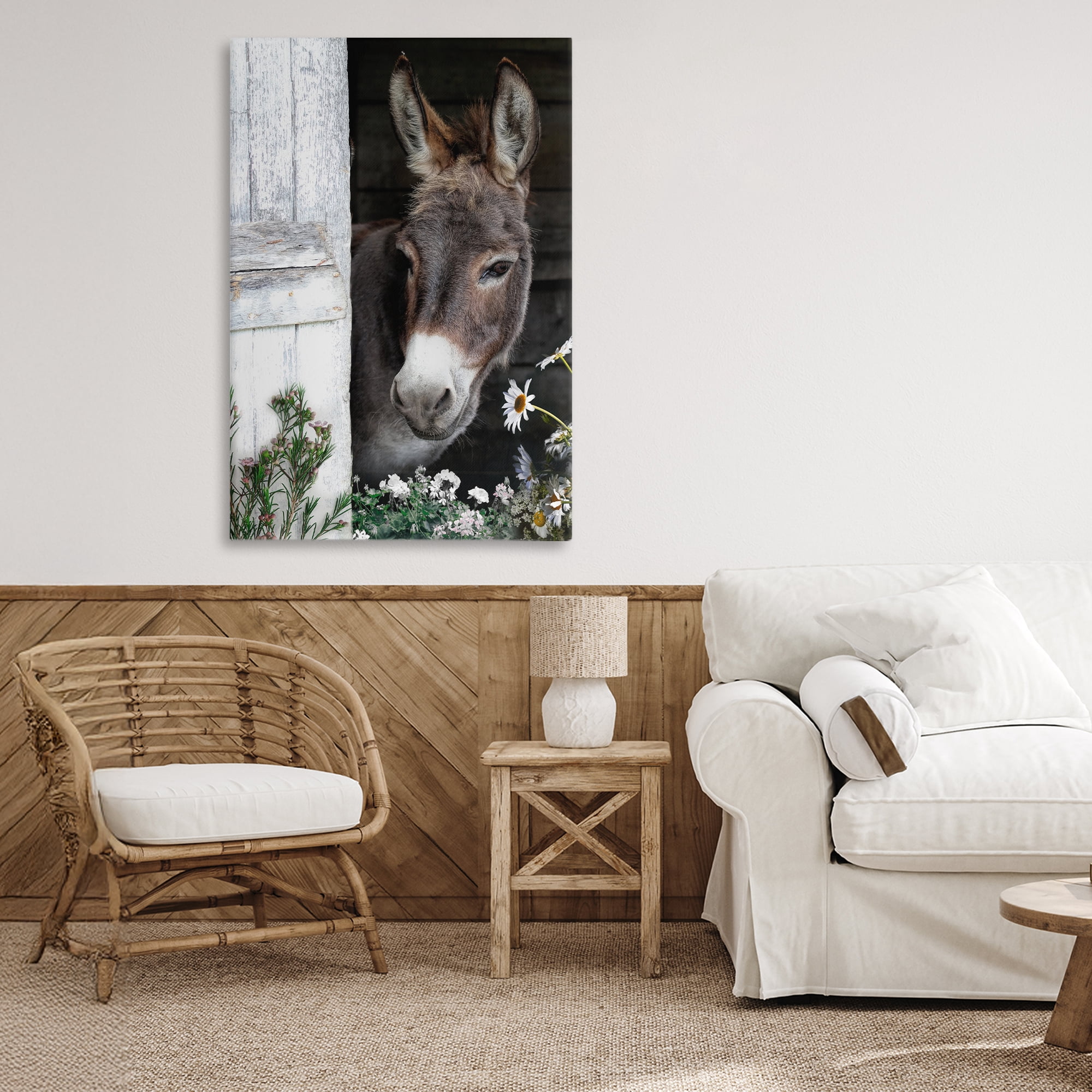 Stupell Industries Gentle Donkey Peering from Barn Canvas Wall Art, design by CAD Designs