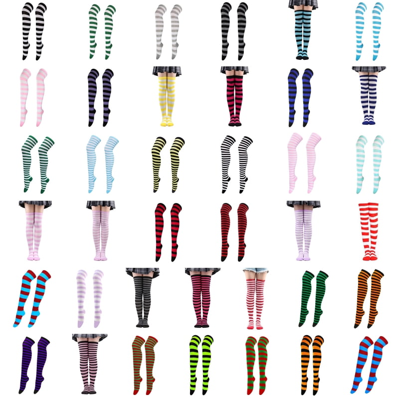 Chaussettes Hautes Femme - Rayées, Montantes Et Confortables - Pour Un Style Cosplay, Décontracté Ou Féminin