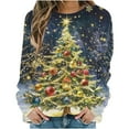 thumbnail image 5 of Women's Christmas Clothing Loose Graphic Sweatshirt Crewneck Long Sleeve Xmas Holiday Festive Tops for Women (2XL, Gold), 5 of 6