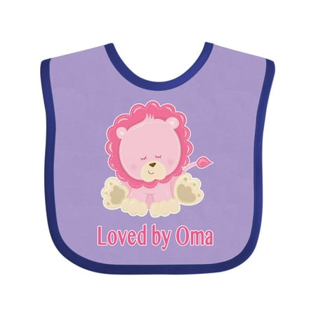 

Inktastic Loved by Oma Gift Baby Girl Bib