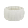 thumbnail image 4 of Household Essentials Handwoven Resin Storage Stool Ottoman, White, 4 of 6