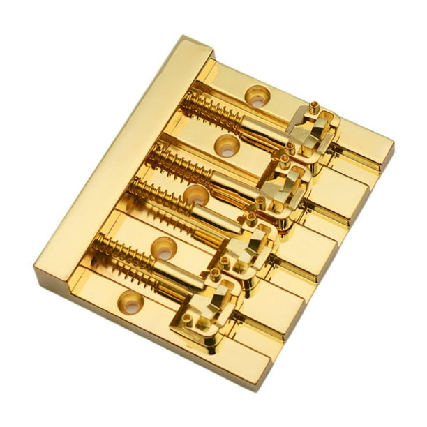 Puente de bajo de 4 cuerdas para guitarras eléctricas, monturas de repuesto para cuerdas de bajo Oro