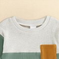 thumbnail image 5 of TOWED22 Baby Boy Fall Clothes Color Block Crewneck Sweatshirt Top Elastic Pants Set Infant Toddler Winter Outfits(Blazer,0-6 M), 5 of 7