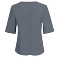 thumbnail image 4 of Fanxing Linen Shirts for Women 2025 Trendy Summer Button V Neck 3/4 Sleeve Tops Dressy Casual Gauze Blouses S-5XL, 4 of 5