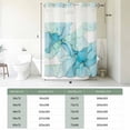 thumbnail image 6 of No Hook Shower Curtain with Snap in Liner, Gradient Teal Marble Texture Curtain Set See-Through Top Double Layers Abstract Watercolor Geometric Shower Curtains for Bathroom Decor, 72x72in, 6 of 9