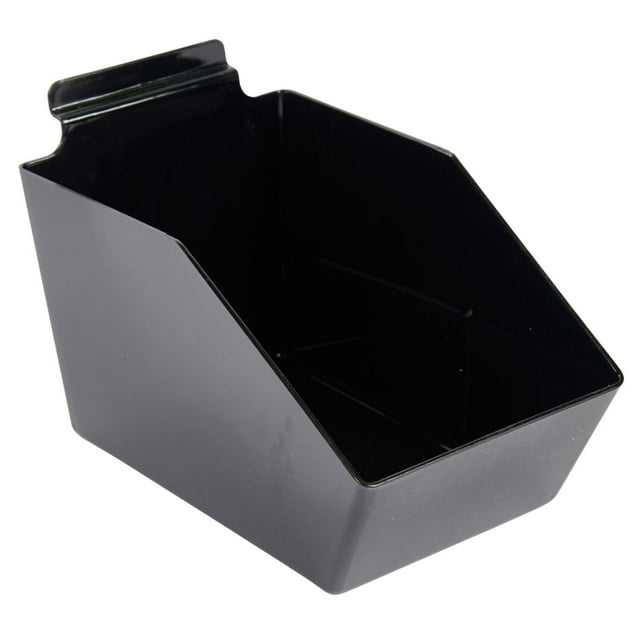 SSWBasics Black Plastic Slat Wall Accessory Dump Bin Set of 2 - 6” X 5 ½” X 9 ½” Slat Wall Accessories, Durable Slatwall Bins for Efficient Storage and Organization