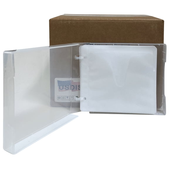 USDISC PP Poly Cases 40mm Binder Sleeve, 24 Disc, Clear, Pack Of 10
