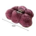thumbnail image 6 of Eoperou Back Hair Claw Symmetric Plush Ball Non-slip Solid Color Anti-slip Hair Decoration Elastic Faux Rex Hare Fur Hair Grab Head Accessories, 6 of 8