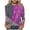 A-Purple, variant on CLOISE Womens Plus Size Blouses 3/4 Sleeve T Shirts Loose Print V Neck Pullover Trendy Fall Tops Red 3XL