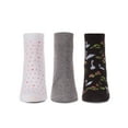 thumbnail image 2 of MeMoi Women's 3 Pair Pack Swan Bamboo Blend Low-Cut Socks - Womens - Female, One Size, Black, 2 of 4