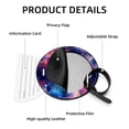 thumbnail image 4 of Galactic Planet 2pcs PU Leather Round Bag Tags with Privacy Cover and Name ID Tag - Suitcase Tags for Travel Luggage, Handbags, Backpacks, School Bags, 4 of 6