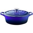 thumbnail image 2 of La Cuisine LC 2979MB 6 Piece Pro Enameled Cast Iron Oval Casserole/Trivet Cookware Set, High Gloss Sapphire, 2 of 5