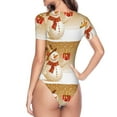 thumbnail image 4 of Naloa Christmas Snowman Gift Women's Short-Sleeved Onesie, One-Piece Swimsuit for Parties, dates, clubs - Large, 4 of 9